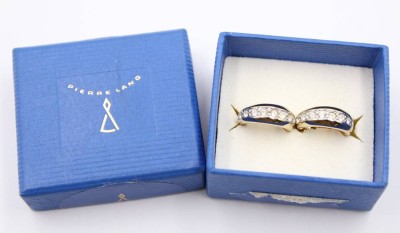 Auktion 368<br>Paar Ohrstecker mit klaren Steinen, Pierre Lang, vergoldet, ca. L-2cm [1]