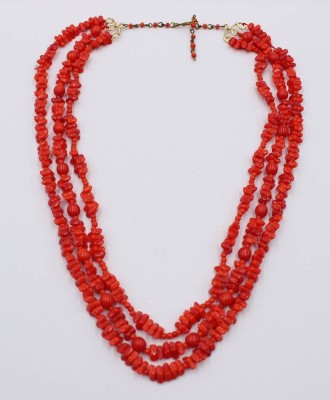 Auktion 368<br>Kette, 3reihig, Koralle,  ca. L-56cm [1]