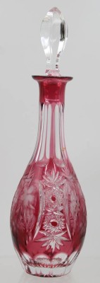 Auktion 368<br>Überfangkaraffe, Nachtmann, beschliffen, Traube, ca. H-32cm [1]