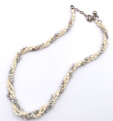 Auktion 368<br>SW-Perlenkette, 2farbig, ca. L-40cm [1]