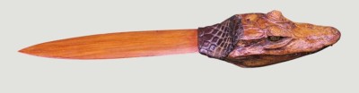 Auktion 368<br>Holz Brieföffner mit geschnitzten Krokodil-Kopf, L-27 cm [1]