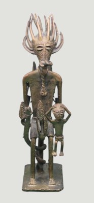 Auktion 368<br>afrikan. Bronze Figur, wohl Akan/Ghana, H-20 cm [1]