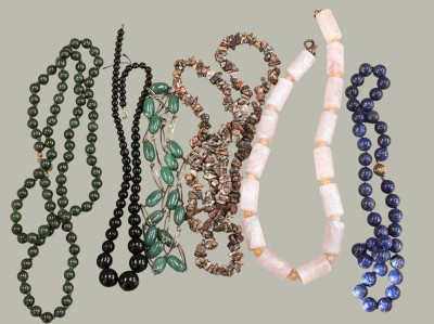 Auktion 368<br>6x div. Halbedelstein-Halsketten, ca. 540 gr [1]