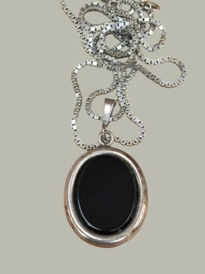 Auktion 368<br>Silberkette-835- mit Anhänger S-800-, Onyxplatte, 11,2 gr [1]