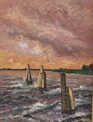 Auktion 368<br>W.Barth '72, Küste, Öl/Hartfaser, gerahmt, RG 93 x 72,5cm. (Sperrgut) [1]