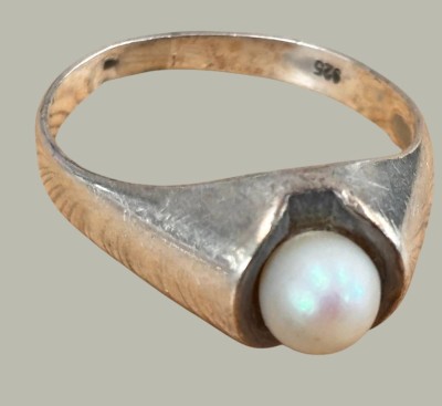 Auktion 368<br>Silberring-925- mit weisser Perle, RG 57, 3,8  gr [1]