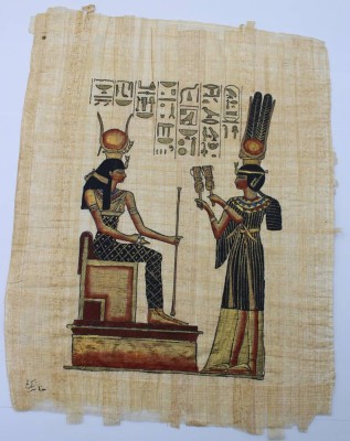 Auktion 368<br>ägyptisches Papyrus-Bild, ungerahmt, ca. 30 x 23cm [1]