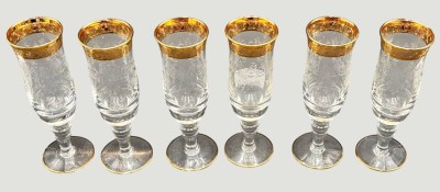 Auktion 368<br>6x Sektflöten, wohl Murano, Serie Medici, ca. H-19cm [1]