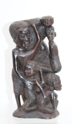 Auktion 368<br>Makonde-Figur, Afrika, Ebenholz, ca. H-24cm [1]