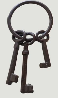 Auktion 368<br>Schmiedeeiserner Ring mit 3 alten Schlüsseln [1]