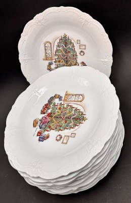 Auktion 369<br>8x Weihnachtsteller 