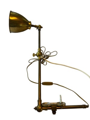 Auktion 369<br>gr. Werkstatt-Teleskop-Wandlampe, Messing, Mittelteil H-ca. 61 cm [1]