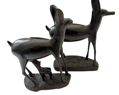 Auktion 369<br>Paar afrikan. Gazellen, Holzschnitzerei, H-28 cm, [1]
