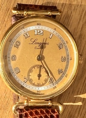 Auktion 369<br>DAU -Longines Charleston 150th Anniversary Quartzuhr, Werk läuft, guter Zustand, Lederband [1]