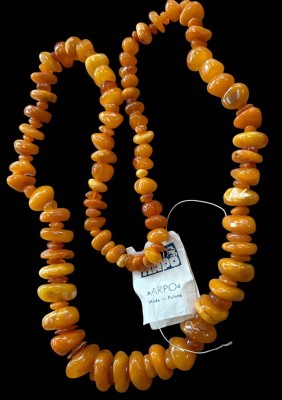 Auktion 369<br>lange gelbe Bernstein-Halskette, polnisches Etikett, L-ca. 78 cm, 86 gr [1]