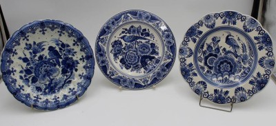Auktion 369<br>3x Wandteller, Delfts, ca. D-24cm. [1]