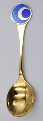 Auktion 369<br>Jahreslöffel, Robbe & Berking, 1979, 925er Silber vergoldet, L-60,8gr., L-17cm [1]
