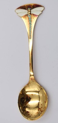 Auktion 369<br>Jahreslöffel, Robbe & Berking, 1985, 925er Silber vergoldet, 63,1gr., L-17,5cm [1]