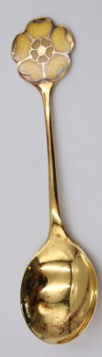 Auktion 369<br>Jahreslöffel, Robbe & Berking, 1980, 925er Silber vergoldet, 59,7gr., L-17,5cm [1]