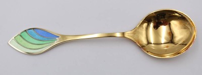Auktion 369<br>Jahreslöffel, Robbe & Berking, 1984, 925er Silber vergoldet, 51,66gr., L-17,5cm [1]