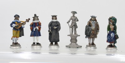 Auktion 369<br>6x div. Zinnfiguren, 5x bemalt, ca. H-7,5cm [1]