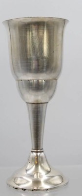 Auktion 369<br>hoher Kelch, Metall silberfarben, älter, ca. H-21cm [1]
