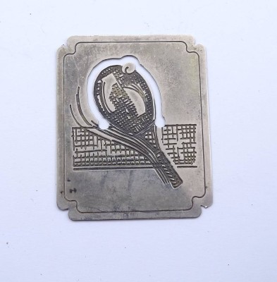 Auktion 369<br>kl. Lesezeichen, Chrom, 4,3 x 3,5cm [1]