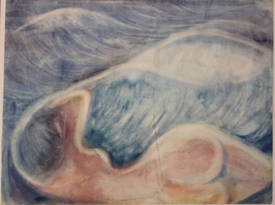 Auktion 369<br>unsignierte Lithographie, liegender Rückenakt, ger./Glas, RG 51,5 x 66cm [1]