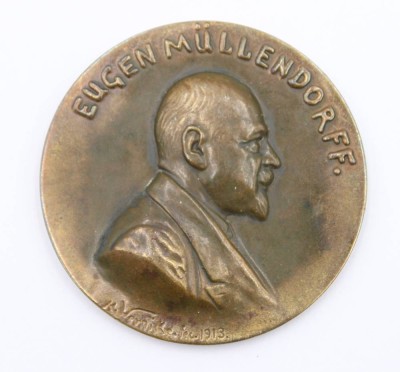 Auktion 374<br>Plakette, Eugen Müllendorff, Bronze, ca. D-5cm [1]
