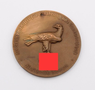 Auktion 369<br>Große Staatspreismedaille des Reichs- und preußischen Ministers für Ernährung und Landwirtschaft, D-5cm [1]