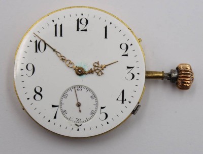 Auktion 369<br>Taschenuhrwerk, älter, ungemarkt, Werk läuft, ca. D-4,5cm [1]