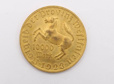 Auktion 369<br>10.000 Mark,1923, Notgeld der Provinz Westfalen, D-4,4cm [1]