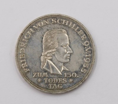 Auktion 369<br>5-D-Mark-Silbergedenkmünze,Friedrich von Schiller 1955 F [1]