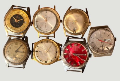 Auktion 369<br>6x mechan. HAU, 1x Tutima Quartz, nur Handaufzug Junghans , 17 Rubis, läuft, alle Tragespuren etc. und ohne Band [1]