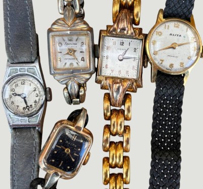 Auktion 369<br>11x vintage mechan. DAU, Tissot, Laco, Junghans,Emes etc. Werke  laufen grossteils, Alters- und Tragespuren, nur 2x mit Band [1]