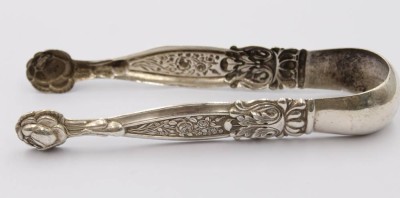 Auktion 369<br>antike Zuckerzange, Silber gepr., Ziermonogramm, 36,8gr, L-16cm [1]
