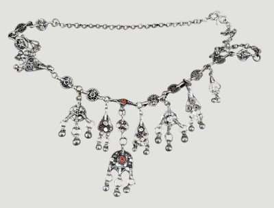 Auktion 369<br>Ethno Collier bzw traditionelles Bhil tribal Kamarband, Indien?versilbert,L-48  cm [1]