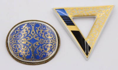Auktion 369<br>2x div. Porzellanbroschen, Rosenthal, ca. 5,5cm [1]