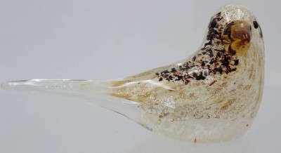 Auktion 369<br>Kunstglas-Vogel, wohl Murano, ca. H-8cm [1]