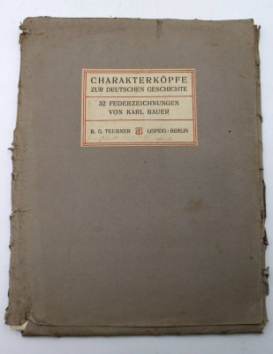 Auktion 369<br>Charakterköpfe zur deutschen Geschichte, 32 Federzeichnungen des Künstlers Karl Bauer, 27 Blätter vorhanden, ein Blatt  bemalt [1]