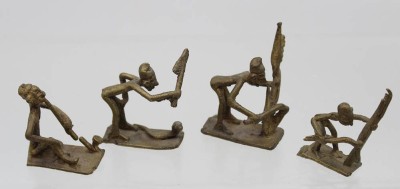 Auktion 369<br>4x kl. afrikan. Bronzen, Arbeiter, H-ca. 4 cm [1]