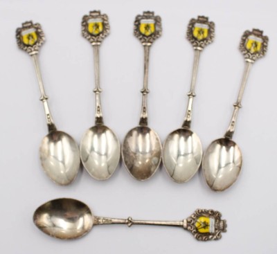 Auktion 369<br>6x Andenkenlöffel, Cuxhaven, 90er Auflage, ca. L-11cm [1]