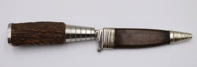 Auktion 369<br>Jagdmesser, Hirschhorngriff, ca. L-22cm [1]