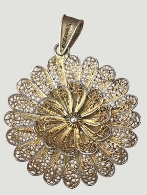Auktion 369<br>Filigrane Silber-835- Brosche, vergoldet, 6,1 gr. D-4 cm [1]