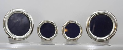Auktion 369<br>4x div. runde Bilderrahmen, Silbermonturen, 2x D-11,5cm und 2x D-7,5cm [1]