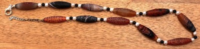 Auktion 369<br>Achatkette mit SW Perlen, Silbermontur-925-, L-ca. 53 cm, ca. 49 gr. [1]