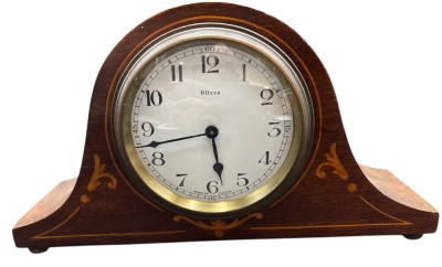 Auktion 369<br>kl. Buffetuhr in intars. Holzgehäuse , France, 8 Tage Werk läuft, H-14 cm, -24 cm 