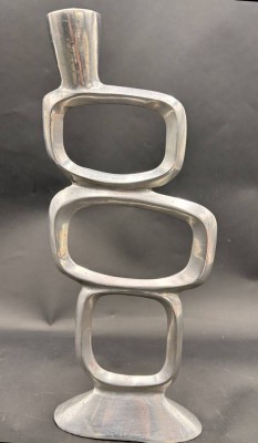 Auktion 369<br>Vintage 1980 Aluminum Brutalist Kerzenständer by Matthew Hilton, England , H-36 cm [1]