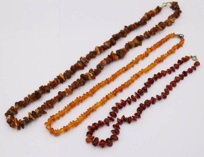 Auktion 369<br>3x div. Bernsteinketten, zus. 57,7gr.m ca. L-60cm [1]