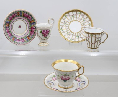 Auktion 369<br>3x Sammelgedecke, div. Dekore, 1x passt Kuchenteller vom Dekor nicht [1]